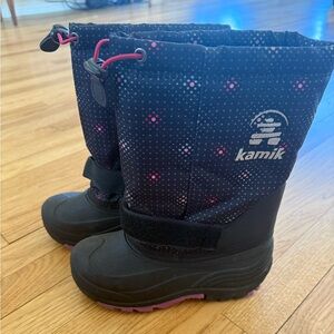 Kamik Black and Pink Winter Snow Boots - Kid 2